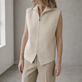 Comfortable Ribbed Zip-Up Vest for Women with an Effortlessly Chic Style