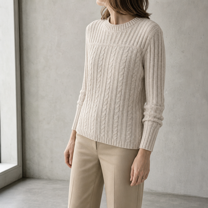 Comfortable Women's Cable Knit Pullover for Effortless Everyday Elegance
