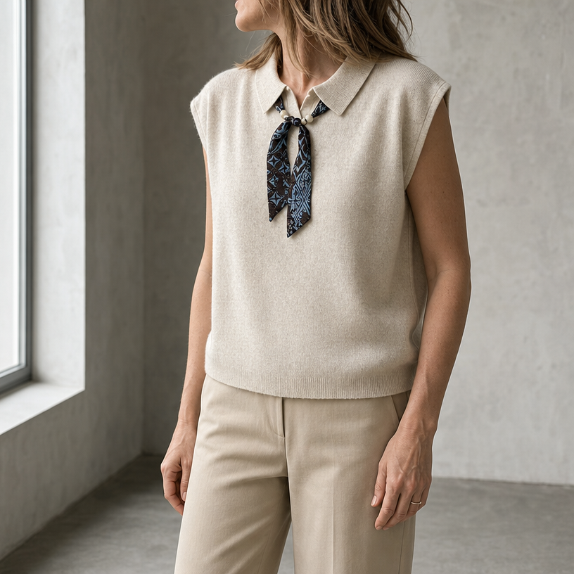 Stylish Women's Tie-Neck Knit Vest for Everyday Wear and Special Occasions