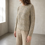 Stylish Women's Crewneck Lace Pullover for Everyday Wear and Special Occasions
