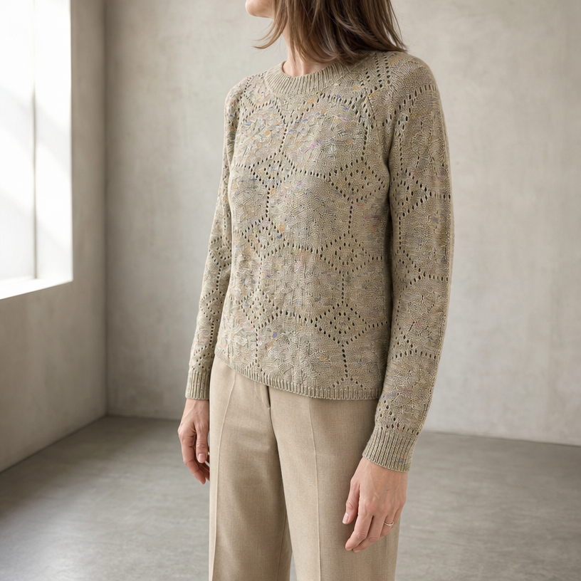 Stylish Women's Crewneck Lace Pullover for Everyday Wear and Special Occasions