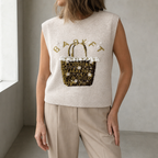 Elegant Women's Crewneck Intarsia Vest for Effortless Everyday Style and Comfort
