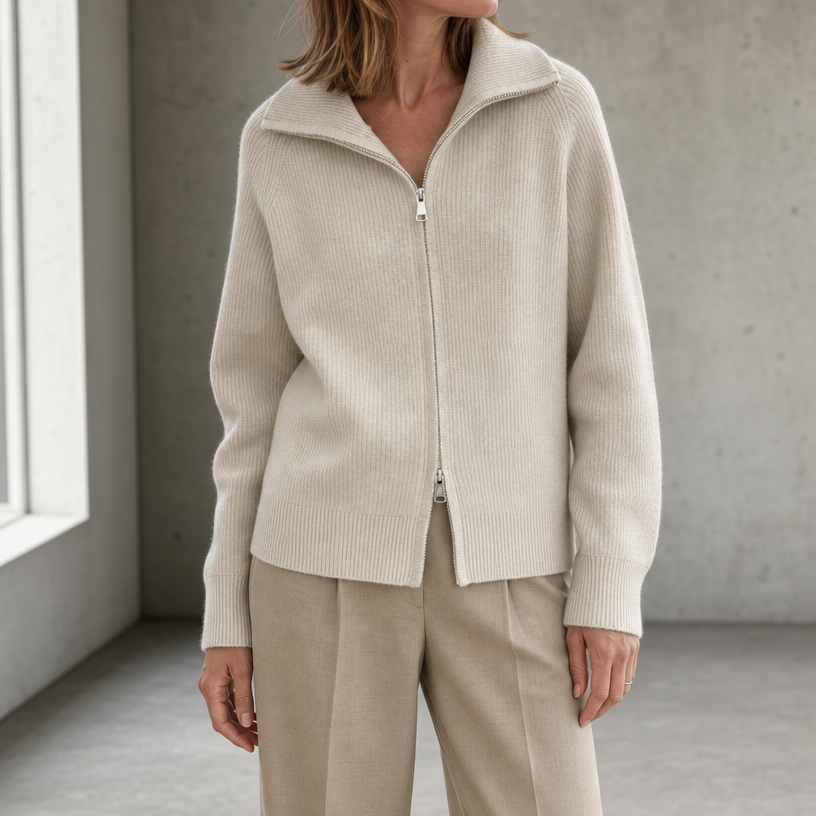 Stylish Women's Ribbed Zip Jacket for Everyday Wear and Special Occasions