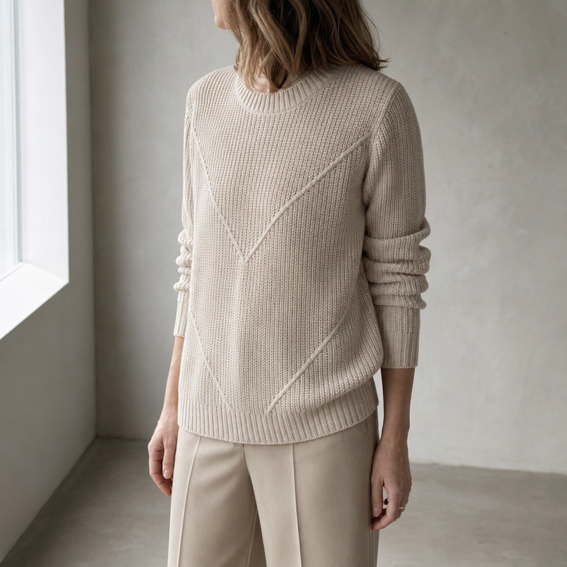 Elegant Women's Chevron Knit Pullover for Effortless Everyday Style and Comfort