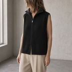 Comfortable Ribbed Zip-Up Vest for Women with an Effortlessly Chic Style