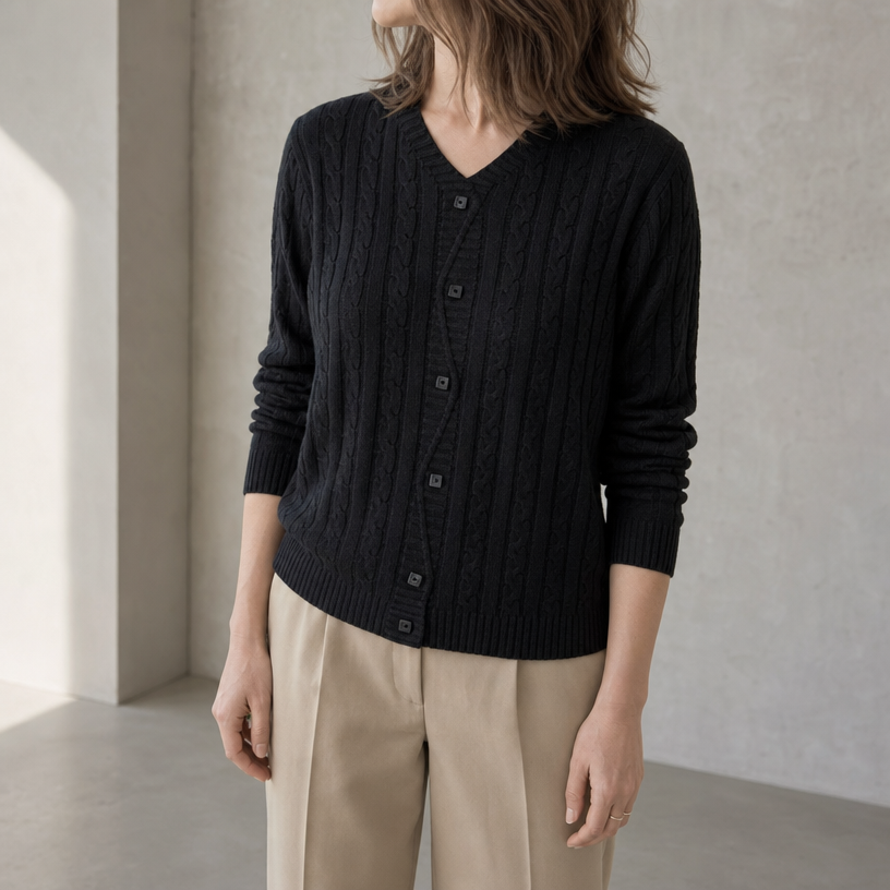 Stylish Women's Cable Knit Cardigan for Everyday Wear and Special Occasions