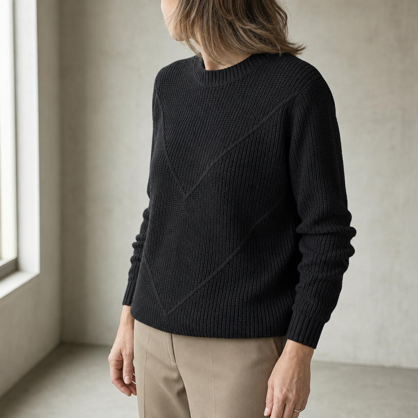 Elegant Women's Chevron Knit Pullover for Effortless Everyday Style and Comfort