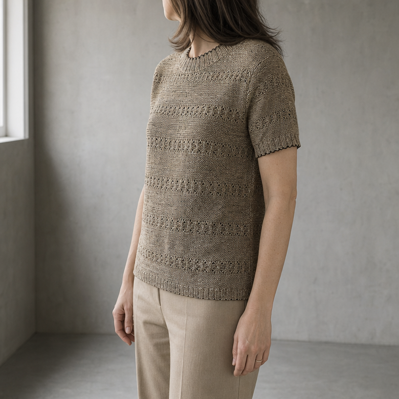 Comfortable Women's Eyelet Knit Pullover with a Chic, Sophisticated Everyday Look