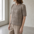 Comfortable Honeycomb Eyelet Pullover for Women with an Effortlessly Chic Style