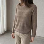 Stylish Women's Eyelet Stripe Pullover for Everyday Wear and Special Occasions