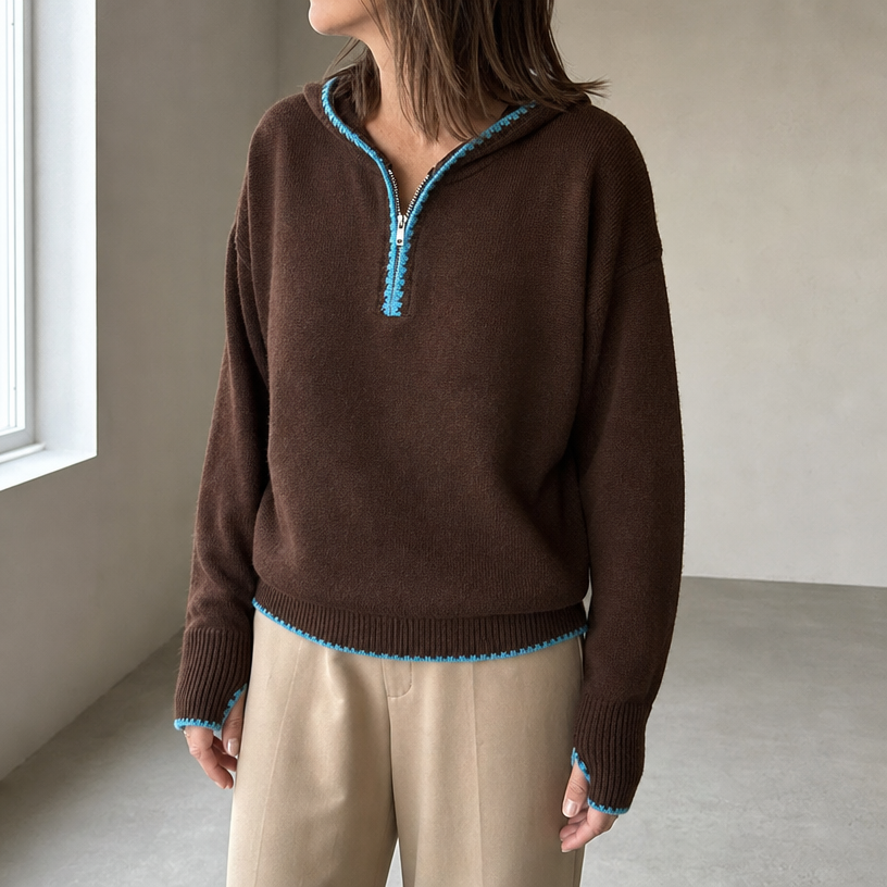 Stylish Women's Hooded Zip Pullover for Everyday Wear and Special Occasions