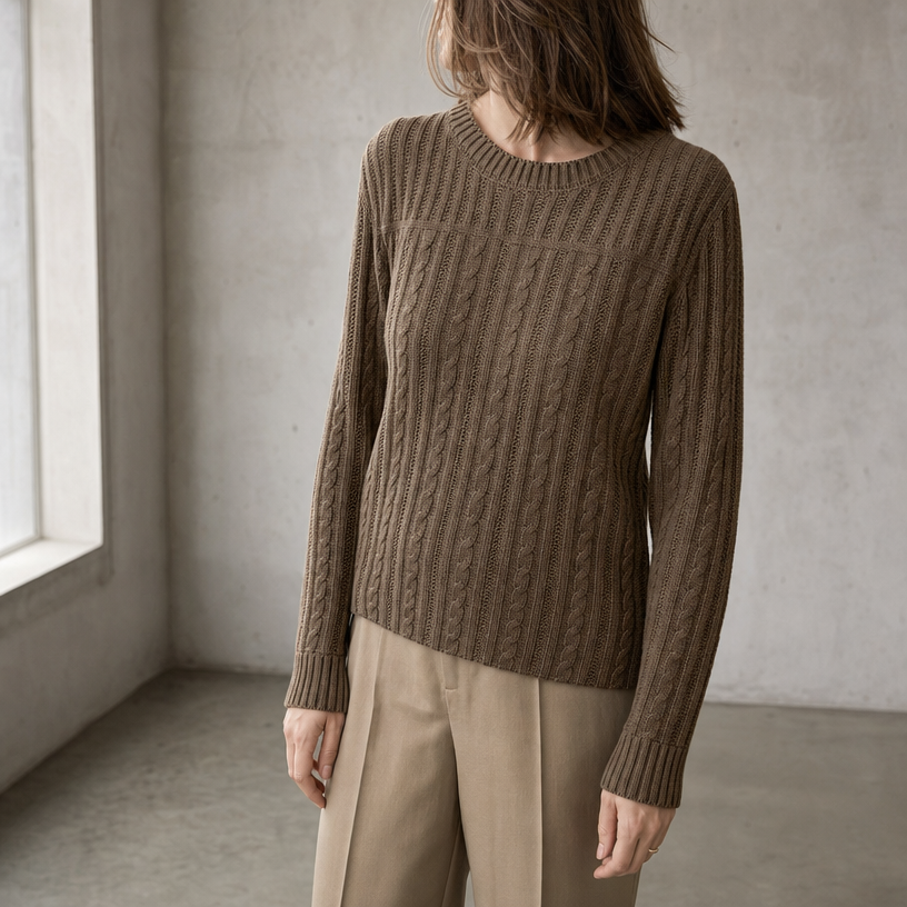 Comfortable Women's Cable Knit Pullover for Effortless Everyday Elegance