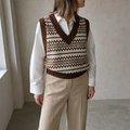 Elegant Women's Cropped Fair Isle Vest for Effortless Everyday Style and Comfort