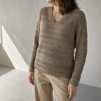 Elegant Eyelet V-Neck Pullover for Women Designed for Modern Everyday Style