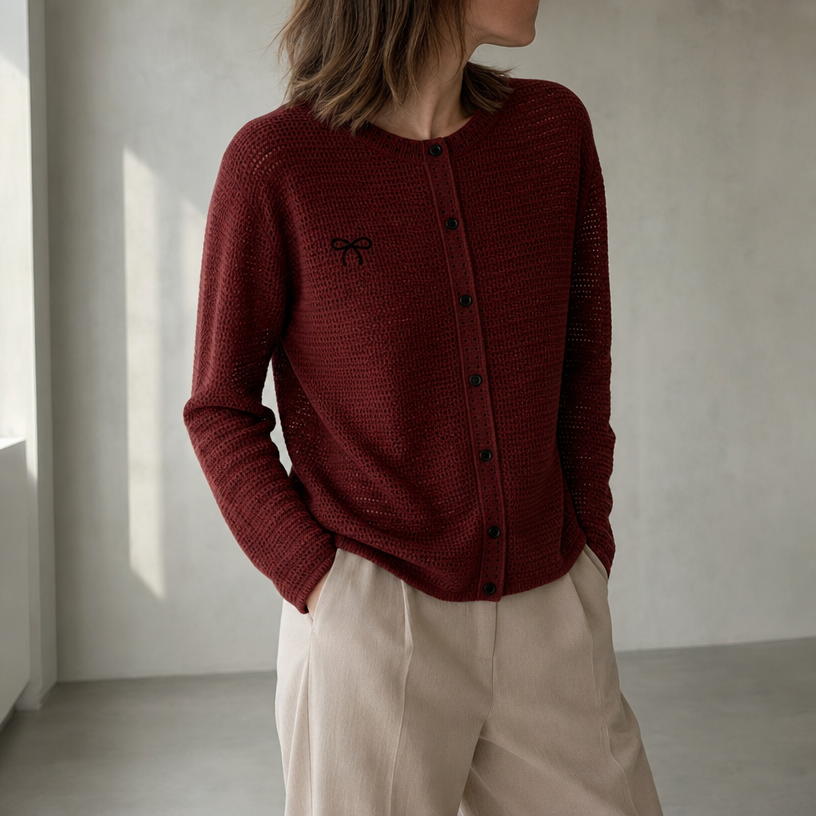 Elegant Women's Waffle Knit Cardigan for a Sophisticated, Polished Everyday Look