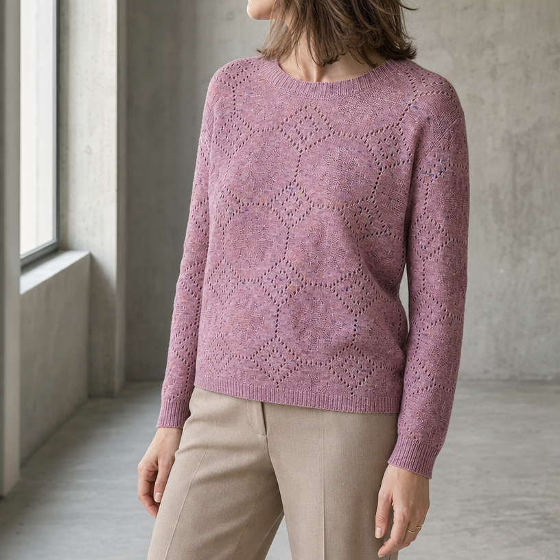 Stylish Women's Crewneck Lace Pullover for Everyday Wear and Special Occasions