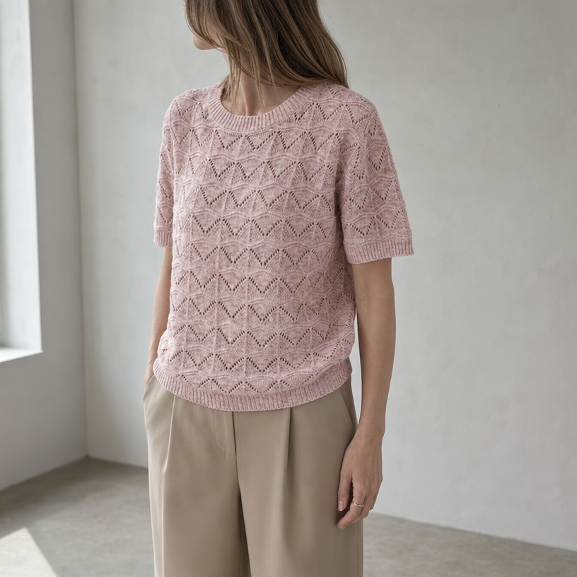 Stylish Openwork Lace Pullover for Women with a Refined and Modern Appeal