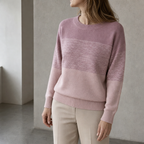 Elegant Women's Colorblock Crew Pullover for a Sophisticated, Polished Everyday Look