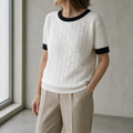 Elegant Checkerboard Knit Pullover for Women Designed for Modern Everyday Style
