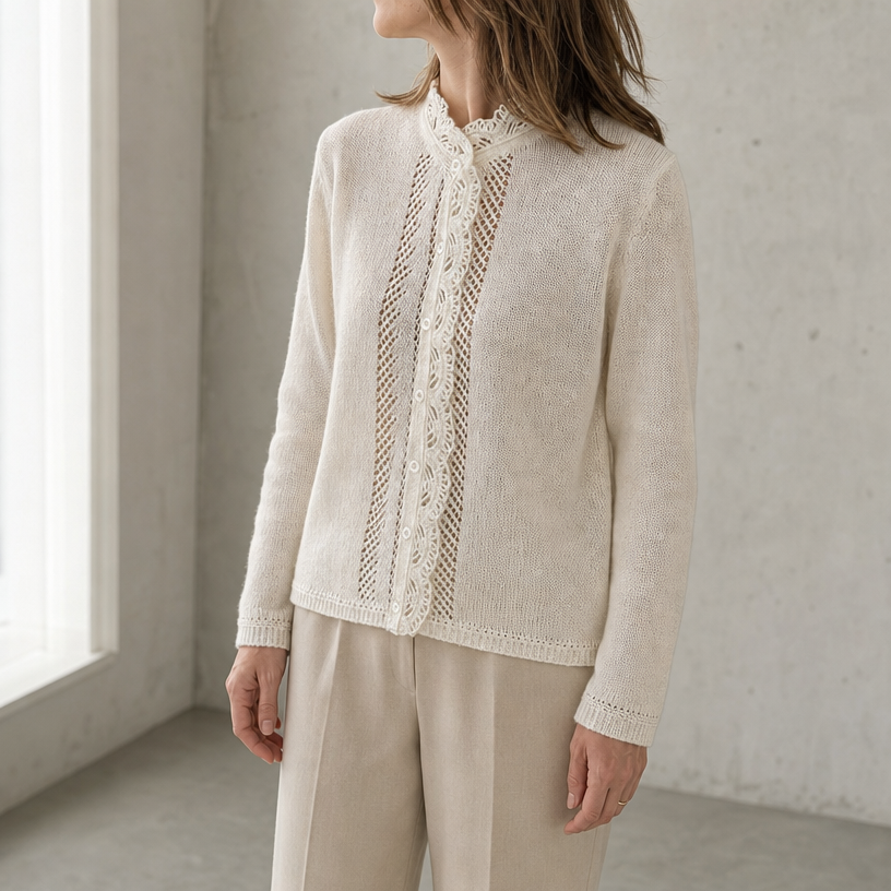 Elegant Women's Scalloped Lace Cardigan for a Sophisticated, Polished Everyday Look