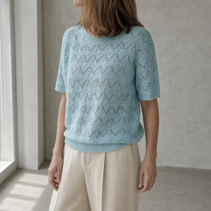 Stylish Openwork Lace Pullover for Women with a Refined and Modern Appeal
