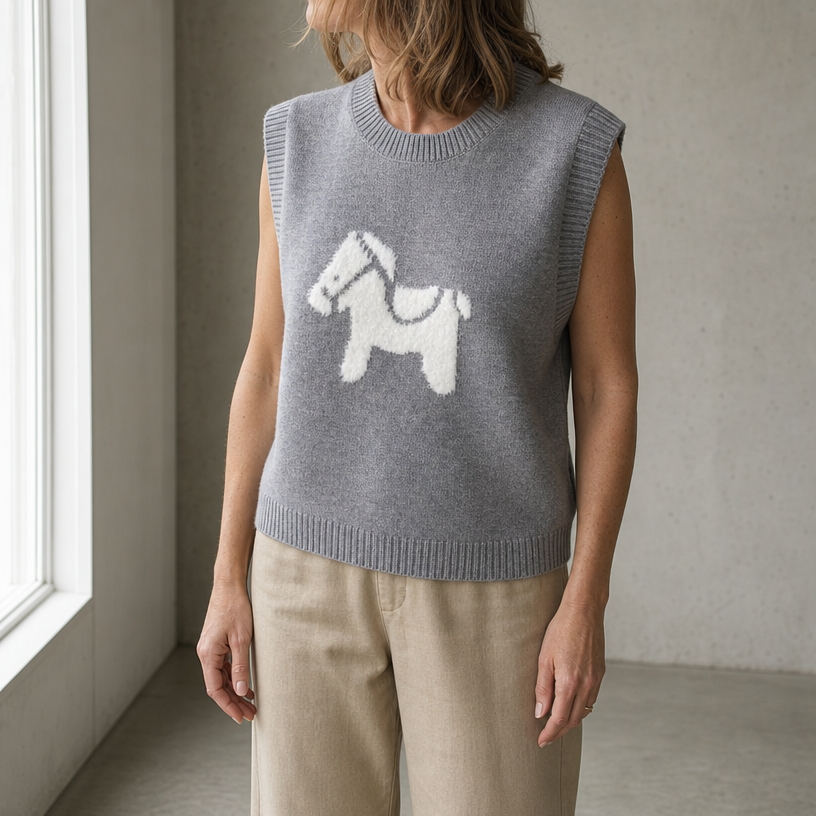 Stylish Women's Horse Motif Vest for Everyday Wear and Special Occasions