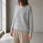 Elegant Women's V-Neck Lace Pullover for a Sophisticated, Polished Everyday Look