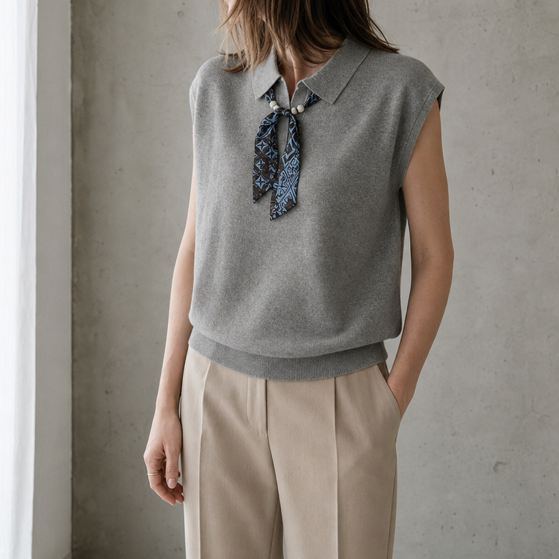 Stylish Women's Tie-Neck Knit Vest for Everyday Wear and Special Occasions