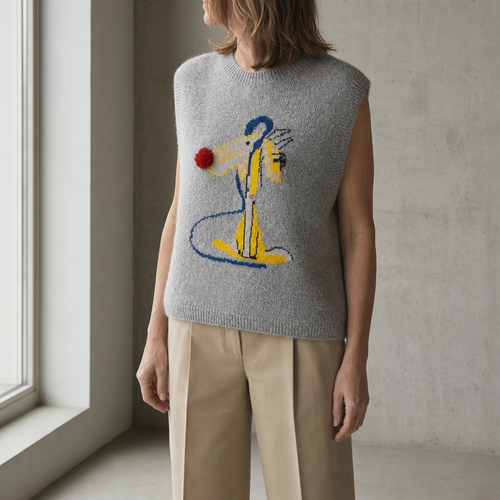 Comfortable Women's Intarsia Knit Vest for Effortless Everyday Elegance