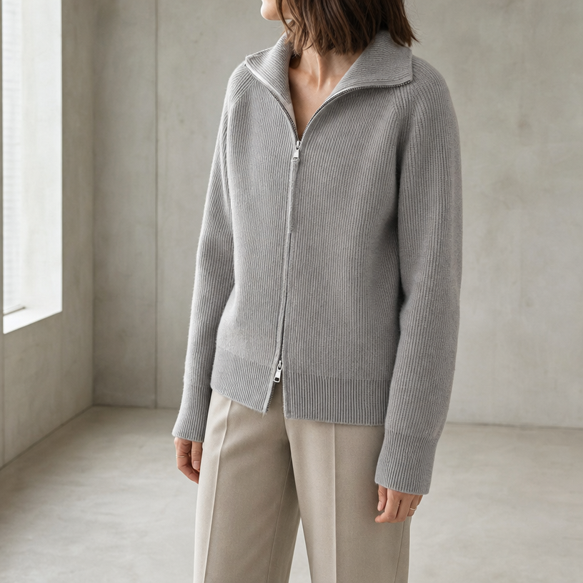 Stylish Women's Ribbed Zip Jacket for Everyday Wear and Special Occasions