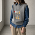 Elegant Women's Intarsia Knit Vest for a Sophisticated, Polished Everyday Look