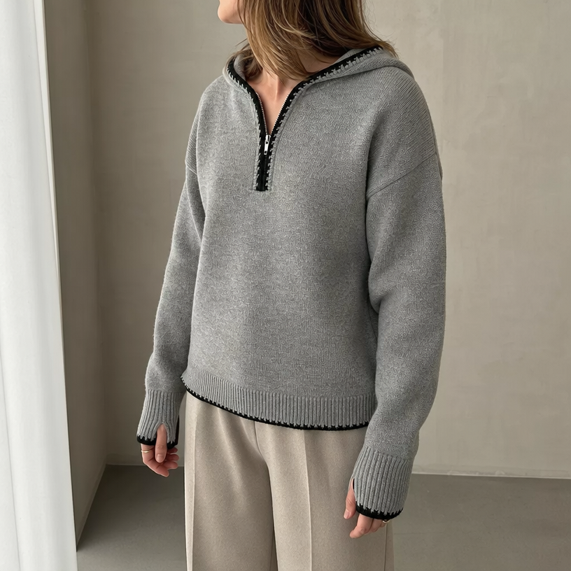 Stylish Women's Hooded Zip Pullover for Everyday Wear and Special Occasions