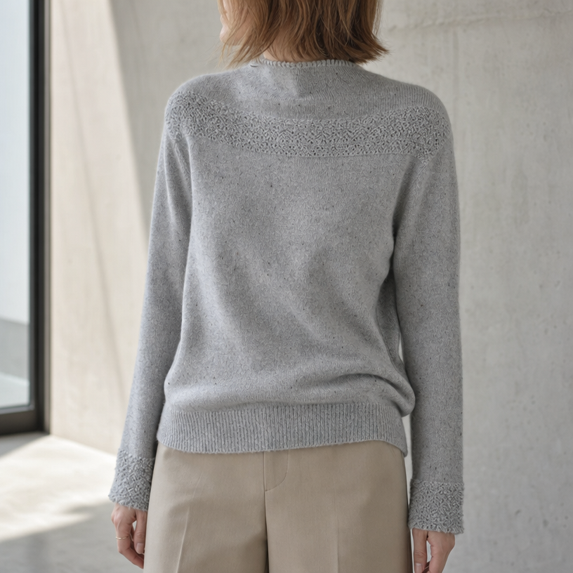 Stylish Women's Mock Neck Yoke Pullover for Everyday Wear and Special Occasions