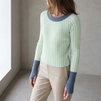 Elegant Women's Ribbed Thumbhole Pullover for a Sophisticated, Polished Everyday Look