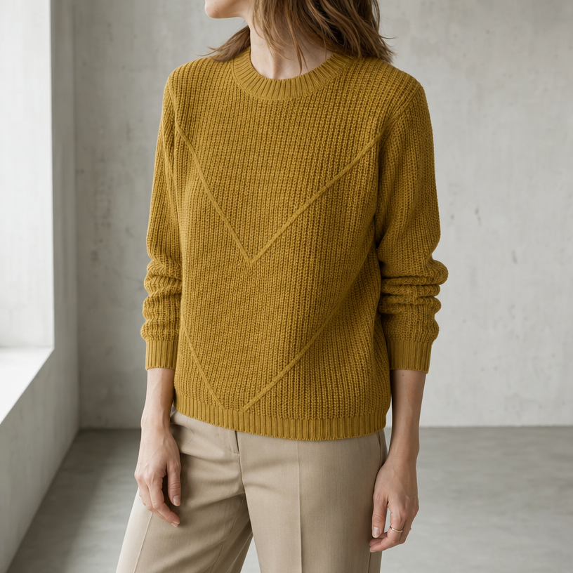 Elegant Women's Chevron Knit Pullover for Effortless Everyday Style and Comfort