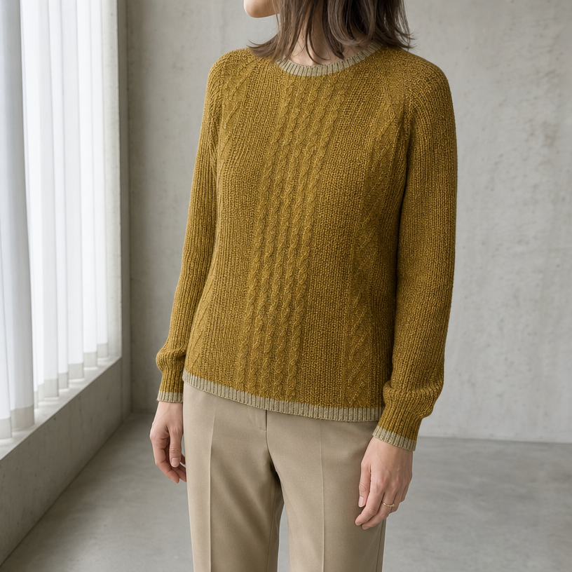 Elegant Raglan Cable Pullover for Women with a Modern, Timeless Design