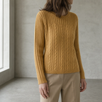 Comfortable Women's Cable Knit Pullover for Effortless Everyday Elegance