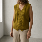 Comfortable Women's V-Neck Cable Vest for Effortless Everyday Elegance