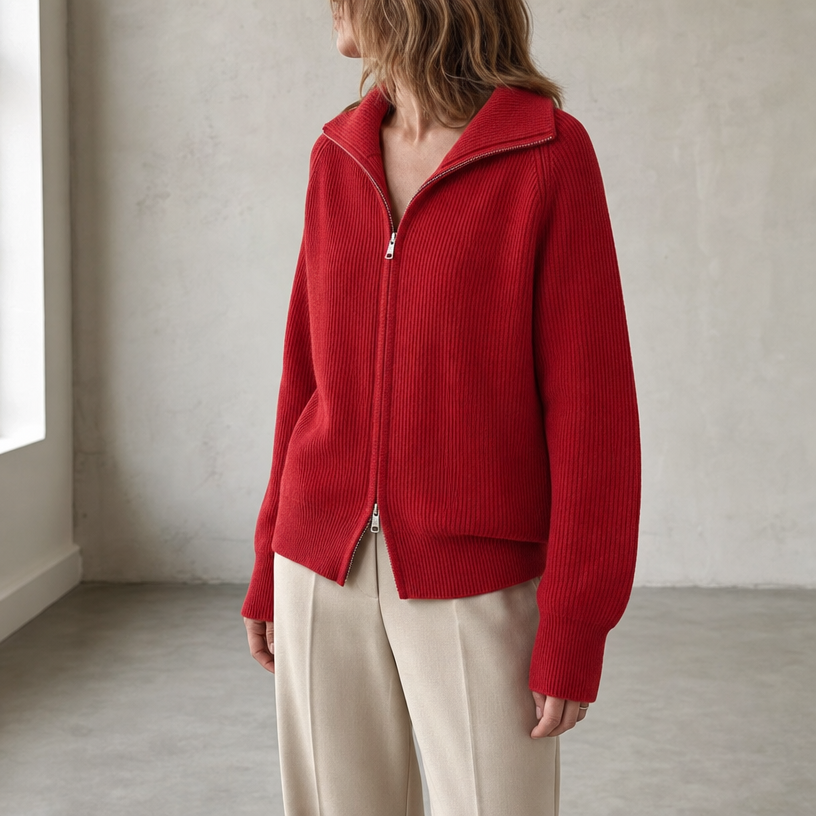 Stylish Women's Ribbed Zip Jacket for Everyday Wear and Special Occasions