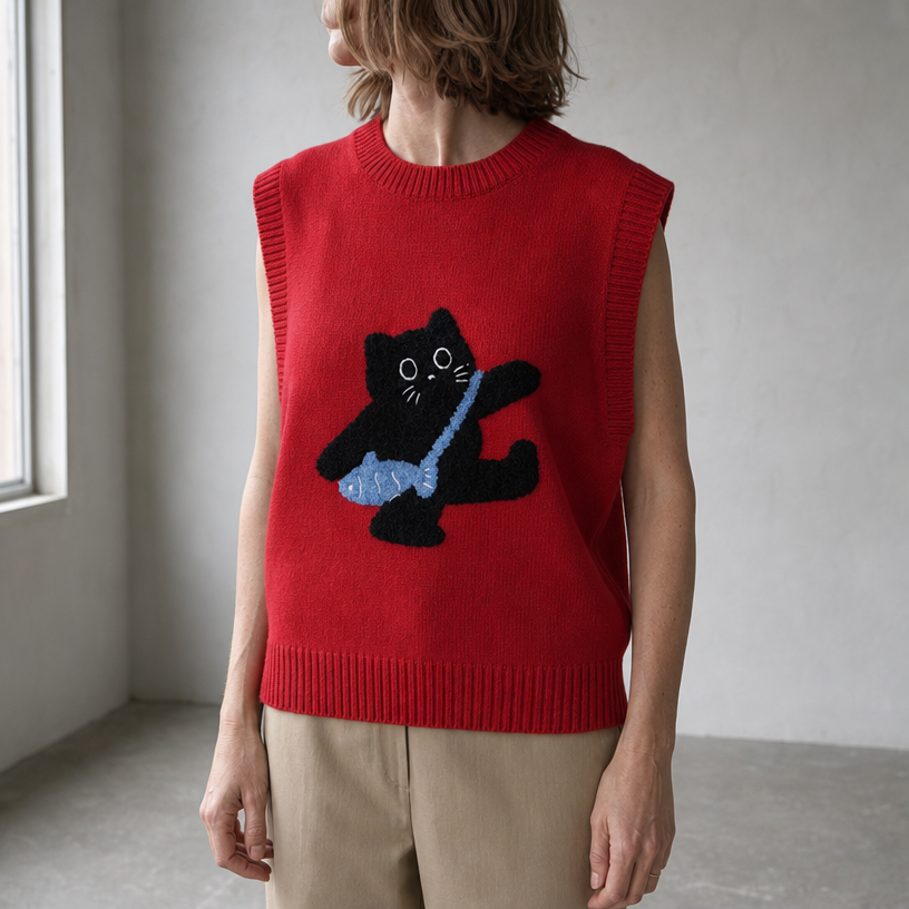 Elegant Women's Crewneck Knit Vest for Effortless Everyday Style and Comfort