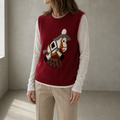 Stylish Horse Intarsia Vest for Women with a Refined and Modern Appeal