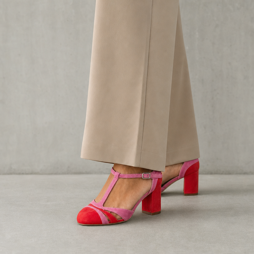 Elegant Women's Color T-Strap Pumps for Effortless Everyday Style and Comfort