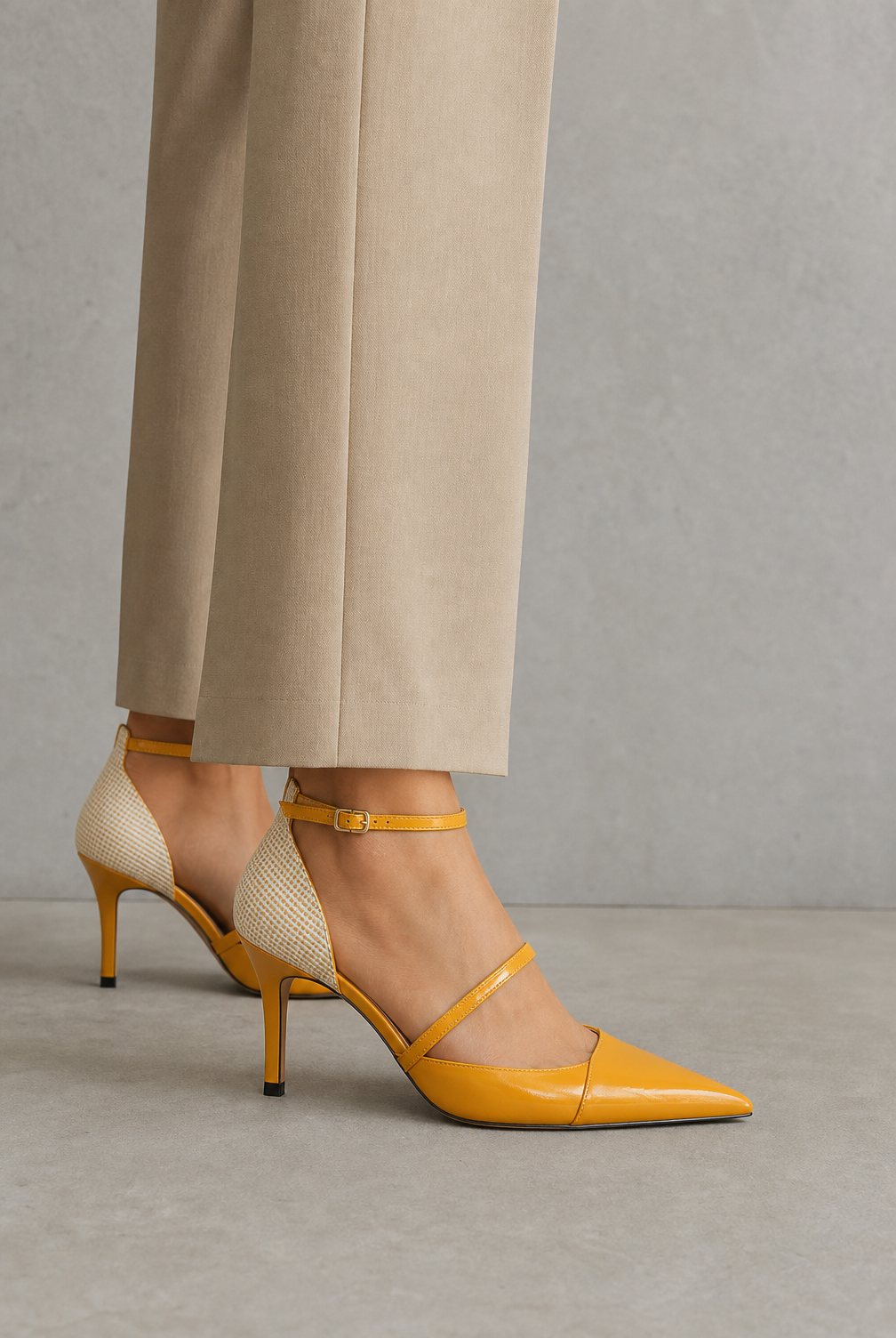 Elegant Women's Textured Ankle Strap Pumps for Effortless Everyday Style and Comfort