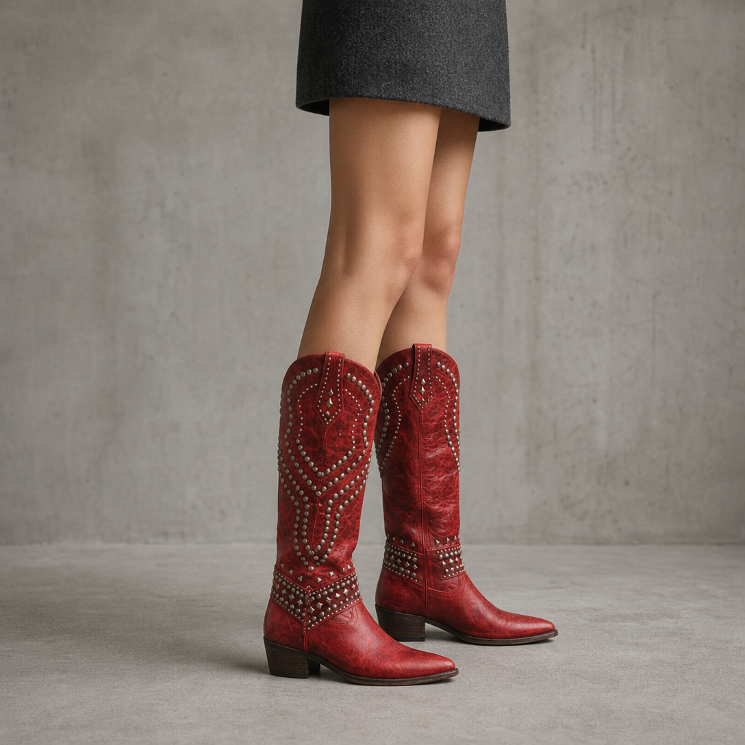 Comfortable Women's Studded Heeled Boots for Cozy Autumn Days and Easy Styling