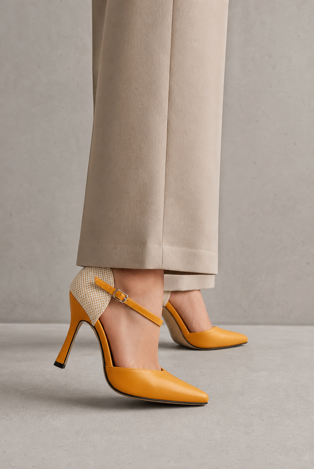 Elegant Women's Textured Ankle Strap Pumps for Effortless Everyday Style and Comfort
