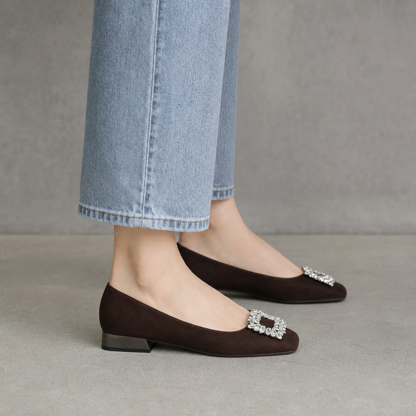 Elegant Women's Orthopedic Square Toe Flats for Effortless Everyday Style and Comfort
