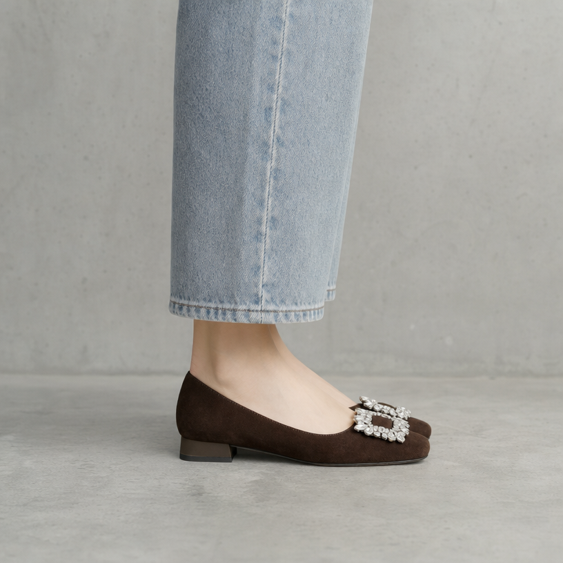 Stylish Women's Orthopedic Square Toe Flats Designed for All-Day Comfort and Ease