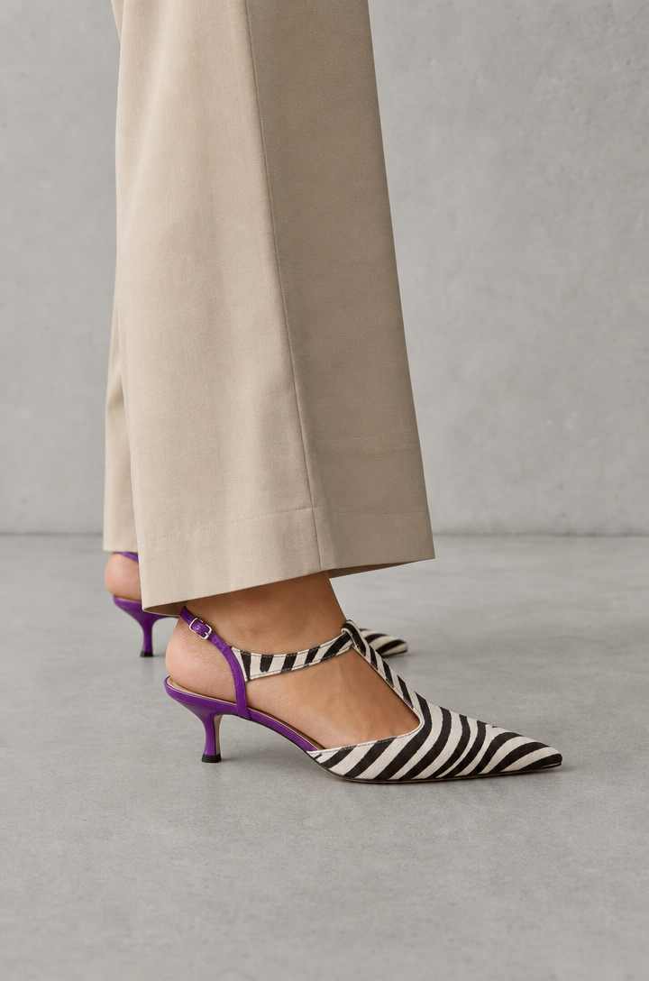 Elegant Women's Zebra T-Strap Pumps for Effortless Everyday Style and Comfort