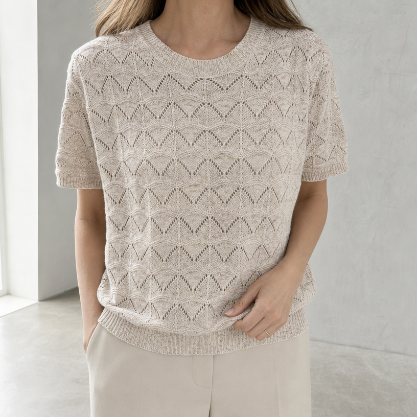 Stylish Openwork Lace Pullover for Women with a Refined and Modern Appeal