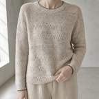 Stylish Women's Eyelet Stripe Pullover for Everyday Wear and Special Occasions